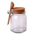 wholesale 120ml 250ml round glass spice jar with spoon and cork lid